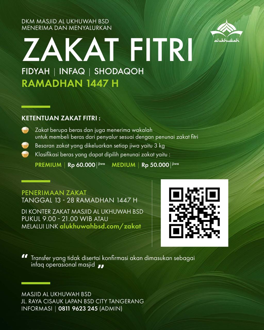 Penerimaan Zakat Fitri 1447 H